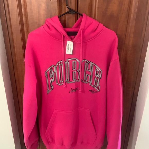 PENNANT SPORTSWEAR NHRA “FORCE” RACING SWEATSHIRT PINK PULLOVER HOODIE  SIZE M - Picture 1 of 7